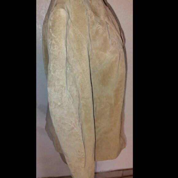 Coldwater Creek 100% Leather Jacket XL Women's Hook & Eye Woven Pattern RN 95816 - Picture 4 of 11